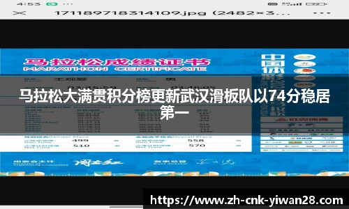 马拉松大满贯积分榜更新武汉滑板队以74分稳居第一